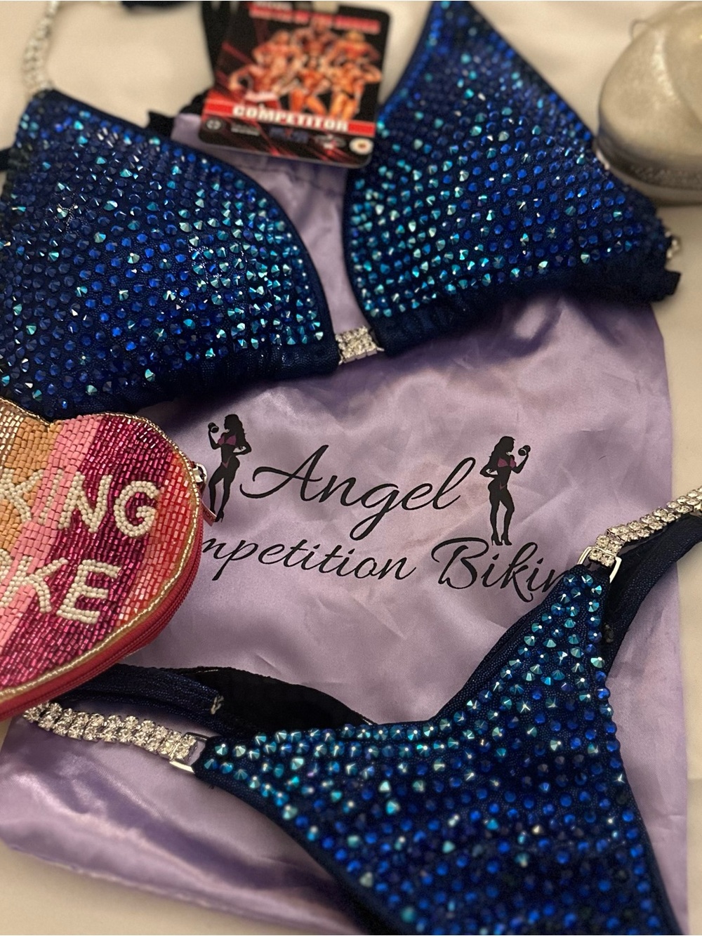 Angel Competition Bikini - Blue Crystal Two-Piece